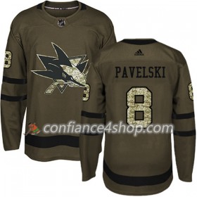 Adidas Maillot de Hockey San Jose Sharks Joe Pavelski 8 2017-2018 Camo Vert Authentic - Homme